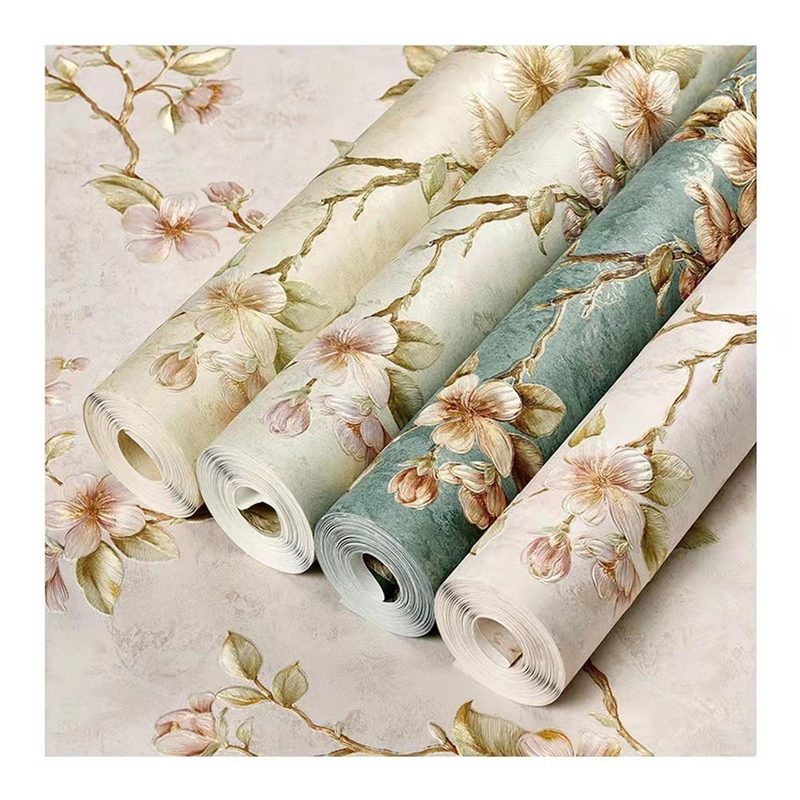 Longtime Royal Retro Flower Embossing Wallpaper