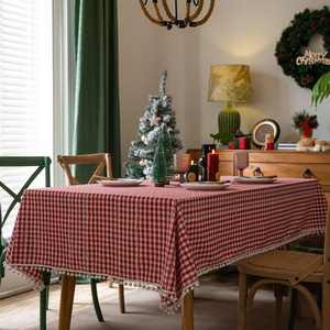 Table à manger rectangulaire 100% coton tissé <span class=keywords><strong>tissu</strong></span> résistant à l'huile teint uni motif géométrique Style moderne fête mariage décor à la maison - Product Image 2