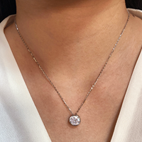 Collier pendentif solitaire en argent sterling S925 1-3 carats avec moissanite taille brillant et chaîne torsadée, bijoux fins pour femme GRA