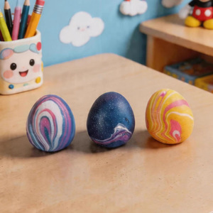 Hot-selling Stress Relief Fidget Ball New Slow-Rebound Squeeze <b>Egg</b> Shape with Colorful Flowing Patterns Party <b>Toys</b> and Gifts - Product Image 1