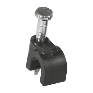 Boîte de 10 unités Sac avec 20 agrafes noires 5mm pour câbles ronds - Product Image 1