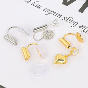 Convertisseur de boucles d'oreilles à clipser en forme de boule, en alliage de zinc, clips d'oreille en forme de U pour femmes, pour oreilles non percées, accessoire de bijoux DIY - Product Image 2