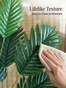 2 Palmeras Artificiales Realistas con Hojas Verdes Exuberantes, Sin Mantenimiento, para Decoración Interior/Exterior - Product Image 2