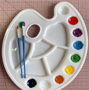 Palette de peinture à 8 trous, design portable avec un pinceau à pointe pointue et un pinceau à pointe plate, peintures acryliques, <span class=keywords><strong>gouache</strong></span> et aquarelle - Product Image 4