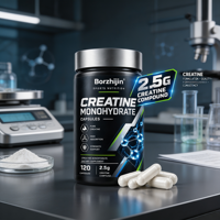 Capsules de créatine monohydrate à formule personnalisée, 120 capsules de 2,5 g, étiquette privée, nutrition sportive, OEM ODM