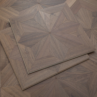 Parquet géométrique en noyer noir foncé de qualité supérieure, multicouche, pour résidence de luxe