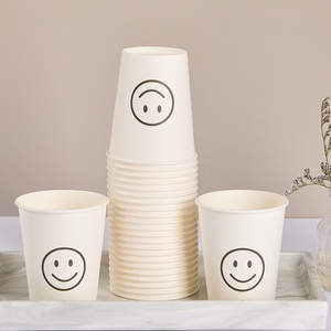 Vasos de Papel Desechables con Recubrimiento, Estilo Ins, Caras Sonrientes, Patrones a Cuadros, Personalizables para Uso Doméstico y Comercial, Té con Leche/Café - Product Image 2