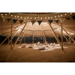 Hochbelastbares poly-baumwoll-tip-hat-zelt hochzeitsort-zelt festzelt für große outdoor-events