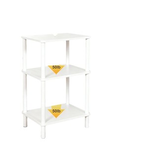 Minimalist Modern Wood Nightstand 3 Tier Storage Shelf For Bedroom Living Room Small <b>Bookshelf</b> With Basket Organizer - Product Image 5