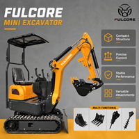 Mini-excavatrice Fulcore à chenilles en caoutchouc, puissante, conforme aux normes CE, pour projets de conservation de l'eau