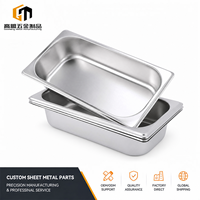 Plateau de service commercial en acier inoxydable 304 de qualité alimentaire, plateau de service en métal pour buffet, épaissi, multi-tailles, pour la préparation des aliments en cuisine