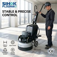 Ponceuse à béton époxy sans poussière 7,5 kW 10 CV 580 mm, machine de ponçage planétaire avec port de collecte des poussières par aspiration, certifiée CE, directement de l'usine