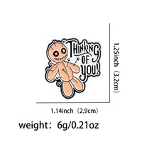 Vente en gros de poupées voodoo à thème de dessin animé adorable Zha Xiao Ren pour broche en alliage de zinc