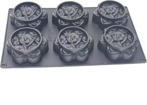 6 Cavity Flower Shape Cake Maker LFGB Platinum Non Stick BPA Free Silicone Mousse Cake Molds - Product Image 4