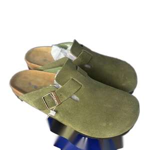 Borke in Tocks 2025 Signature Birk Couple, Zapatos de Cuero Genuino con Espuma EVA, Planos, Casuales, para Exteriores, Estilo Slip-on, Pantuflas de Media Punta para el Hogar - Product Image 1