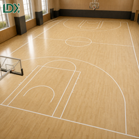 Sol en bois pour terrain de basket-ball avec système d'absorption des chocs, certifié FIBA, bois d'érable pour salle de sport intérieure