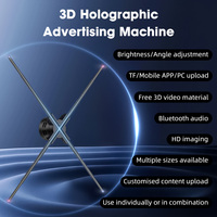 Projecteur de publicité 3D à distance WiFi avec ventilateur LED Bannières holographiques Expodisplays interactifs intérieurs/extérieurs 42cm