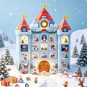 Calendario <span class=keywords><strong>de</strong></span> Adviento Personalizado con Forma <span class=keywords><strong>de</strong></span> Castillo, Caja Sorpresa <span class=keywords><strong>de</strong></span> 24 Días, Caja <span class=keywords><strong>de</strong></span> Cuenta Regresiva <span class=keywords><strong>de</strong></span> <span class=keywords><strong>Cartón</strong></span> para Dulces, Juguetes y Regalos Navideños - Product Image 2