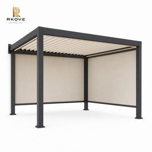 Pérgola Quiet Space 4x4m con 2 pantallas de privacidad ZIP, montaje en esquina, toldo de lectura para patio RK-C1 - Product Image 2