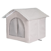 LKS LKS364 Maison pour chats errants d'extérieur, étanche, résistante aux intempéries, toutes saisons, avec toit en feuille d'aluminium