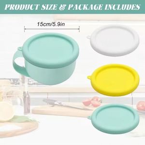 Couvre-bols réutilisables en silicone de qualité alimentaire 5,9 pouces pour sorbetière, outils pour la fabrication de crème glacée - Product Image 2
