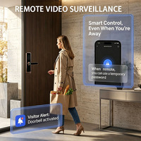 Poignée de porte électronique intelligente avec carte à puce, contrôle à distance sans fil, serrure interne de sécurité électrique pour la maison