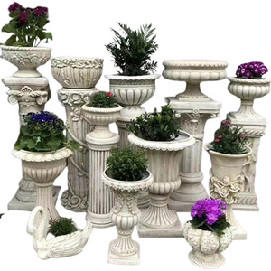 Macetas Redondas de Fibra de Vidrio y Silicona para Jardinería, Modernas, Duraderas y Ecológicas, Macetas para Flores, Macetas para Jardín y Balcón, Color Negro - Product Image 2