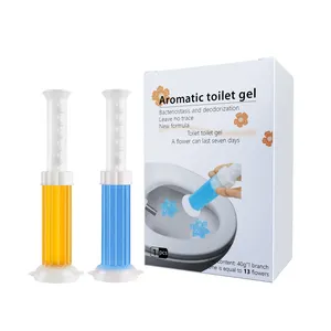OEM Toilet Bowl Freshener Flower Gel Cleaning Remove Limescale Stain Automatic WC Toilet Cleaner Gel Syringe Stamp