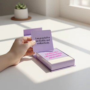 Cartes d'affirmations positives avec exercices de pleine conscience, outils inspirants pour tous, cadeaux de soins personnels motivants en boîte - Product Image 1