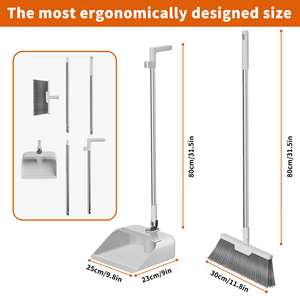 Ensemble <span class=keywords><strong>balai</strong></span> et pelle pliables en aluminium blanc moderne, à poils doux, <span class=keywords><strong>manche</strong></span> en plastique, 32*100cm – Vente chaude - Product Image 3