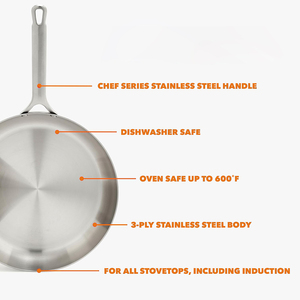 Ensemble de casseroles en acier inoxydable de haute qualité à 3 couches avec couvercles en verre, adaptées aux cuisinières à gaz et à induction, en acier inoxydable triple couche - Product Image 4