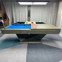 Mesa de billar múltiple 3 en 1, mesa de comedor y mesa de tenis, de 9 pies de madera maciza mesa de billar, 8 pies y 7 pies con función de Banco de almacenamiento