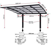 Pérgola Moderna y Duradera de Aluminio para Estacionamiento de Autos con Techo de Policarbonato Resistente a los Rayos UV e Impermeable para Garaje Exterior