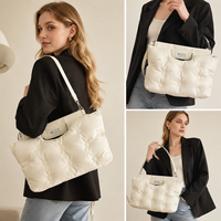 Tas Selempang Wanita Custom PU Quilted, Tas Tangan Crossbody Fashion, Tas Tote Puffer Kapasitas Besar, Tas Travel Kasual, OEM ODM
