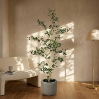 OH ARTS Arbre d'olivier artificiel haut de gamme, réaliste, type Faux Shady Lady Black Olive, en pot, avec des branches délicates, pour un style Zen Nordique