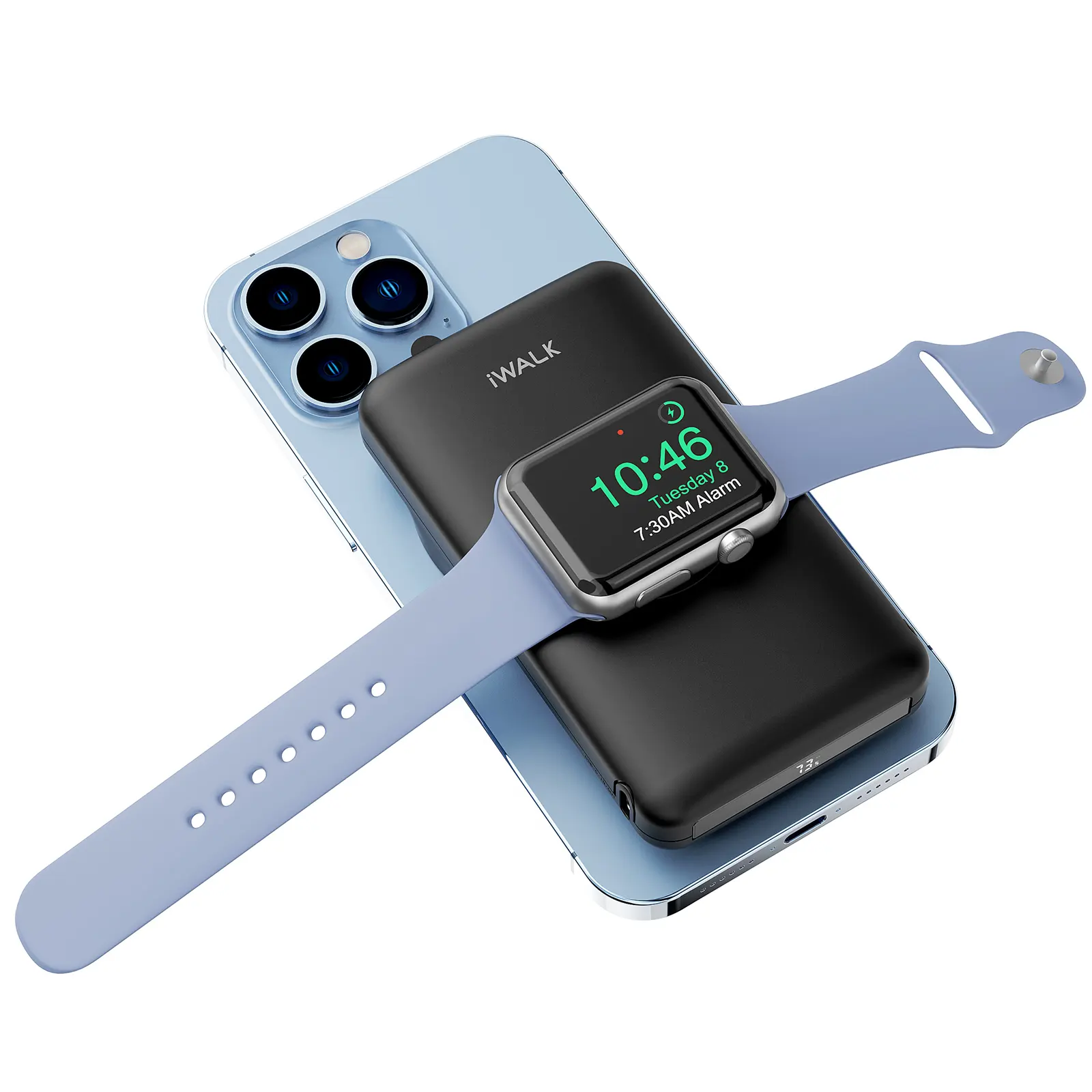 IWALK PowerWatch 10000mAh gran capacidad de carga inalámbrica fuerte imán banco de energía cargador portátil para Apple Watch y teléfono