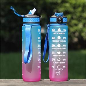 Large Capacity 1000ml Gradient Outdoor Sports Kettle PP Plastic Cup <b>with</b> Student Jump Cover for Boiling <b>Water</b> - Product Image 1