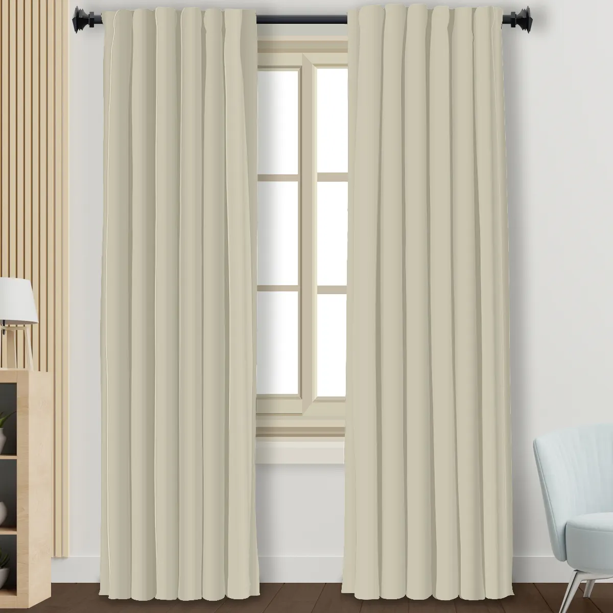Factory Wholesale Home Grey Green Sliding Door Smart Kitchen Curtains