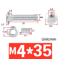 Vis filetée M4 de 35 mm avec écrou pour accepteur de pièces, joystick, machine de jeu d'arcade à monnayeur, accessoires de quincaillerie pour armoire de jeu