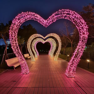 Encantador Túnel <span class=keywords><strong>de</strong></span> Luz con Forma <span class=keywords><strong>de</strong></span> Corazón Rosa - Perfecto para Caminos Románticos y Eventos Festivos - Product Image 6