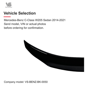 Nouveau Spoiler de Coffre pour Mercedes-Benz Classe C W205 Berline 2014-2021 Noir Brillant Style Extérieur Rétrofit/Amélioration - Product Image 2