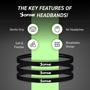 Sport Hoofdband Elastische Dunne Haarbanden Antislip Siliconen Grip <span class=keywords><strong>Skinny</strong></span> Sweatband Hoofddeksels Voor Mannen Dames - Product Image 2