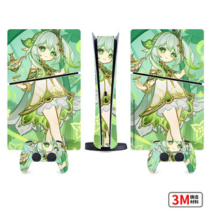 สติ๊กเกอร์ตกแต่ง PS5 ลายอนิเมะสาวธีมสีเขียว สำหรับเครื่องเกมและคอนโทรลเลอร์ วัสดุ 3M - Product Image 1