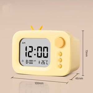 Compact Home Desktop Alarm <b>Clock</b>, Student Wake-up Multifunctional Creative Electronic <b>Clock</b>, LCD <b>Digital</b> Display Timer - Product Image 5