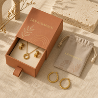 Boîte à bijoux de luxe personnalisée avec logo, pochette en velours, emballage cadeau pour collier et boucles d'oreilles, vente en gros