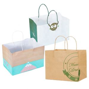 Muestra Gratuita de Bolsa de Papel Kraft Marrón Personalizada para Empacar Hamburguesas, Sushi, Ensaladas, Pizza y Gelatina - Impresión Offset Hecha a Mano - Product Image 1