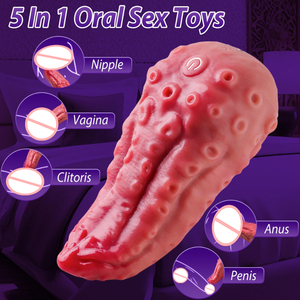 5 in 1リアルな舌型Gスポットバイブレーター加熱＆9種類の振動モードクリトリス刺激器舐めるような振動大人のおもちゃ - Product Image 3