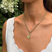 Colliers Gemnel en laiton avec pendentif fleur raquette de tennis pavé de zircons colorés, chaîne à maillons mixtes pour femmes, pour le quotidien, les fêtes et la mode