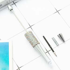 Bolígrafo de cuentas DIY multicolor con purpurina, bolígrafo de punta redonda con cuentas de diamante, bolígrafo de regalo con logotipo personalizado - Product Image 4