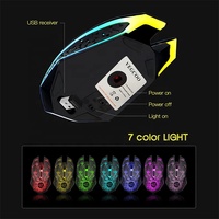 Mouse Gaming nirkabel USB, produk laris bercahaya optik dapat diisi ulang 2.4Ghz